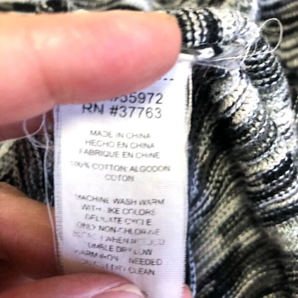 C&C California Gray White Long Sleeve Top S - Picture 7 of 7